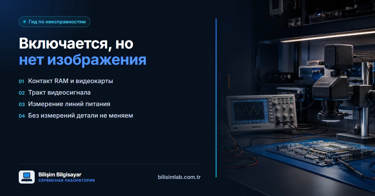 Что делать, если компьютер включается, но нет изображения?
