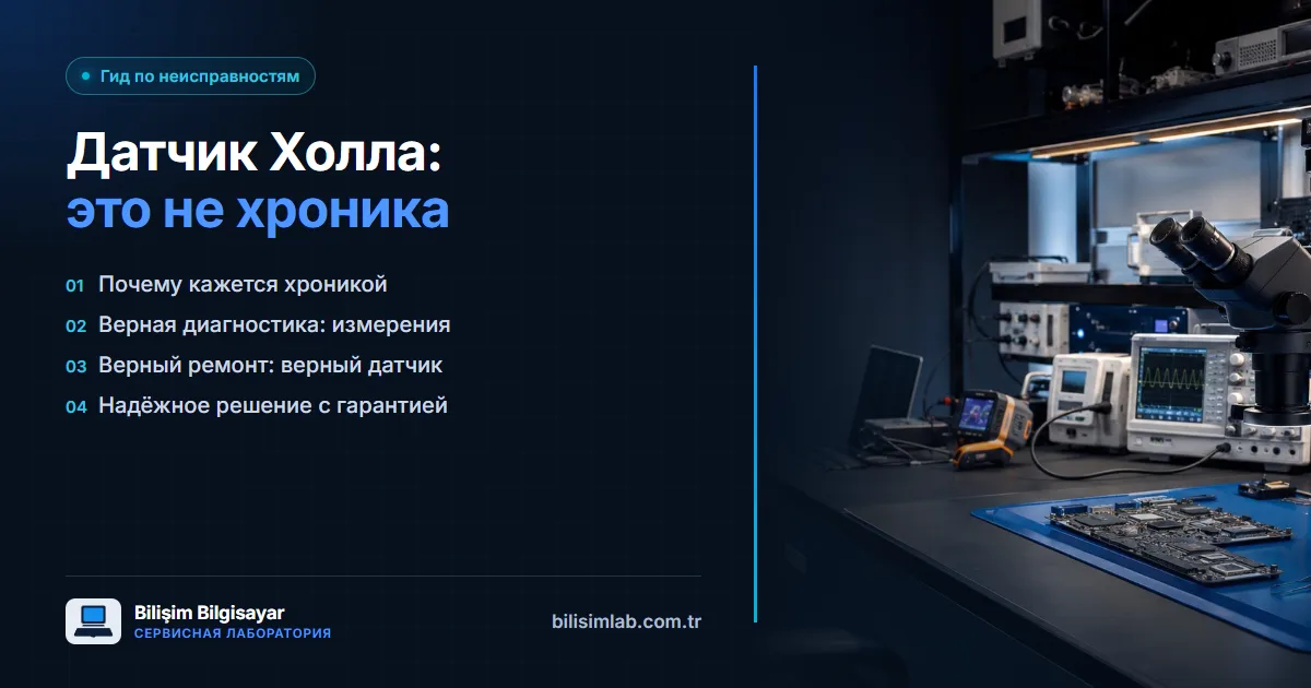 Хроническая ли неисправность датчика Холла? Надёжное решение с гарантией благодаря правильной диагностике и ремонту