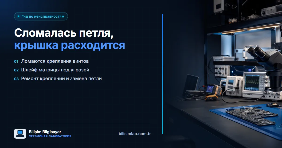 Сломалась петля ноутбука, крышка экрана расходится: что делать?