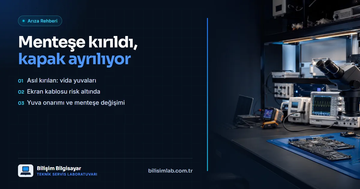 Laptop menteşesi kırıldı, ekran kapağı ayrılıyor: ne yapılmalı?