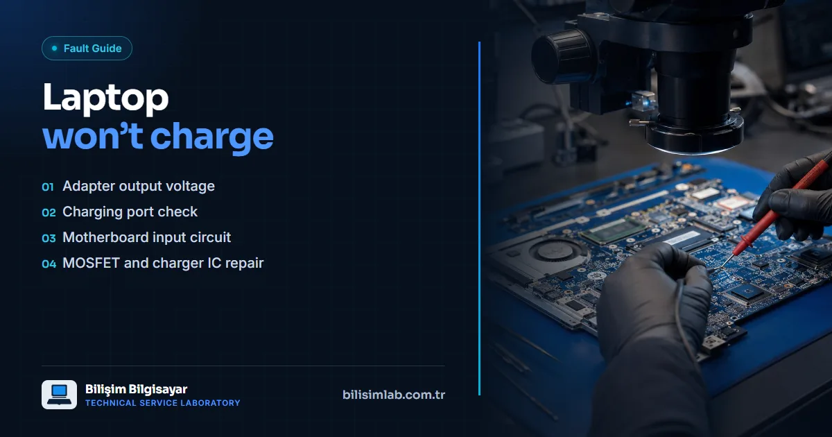 Laptop won't charge: Possible causes