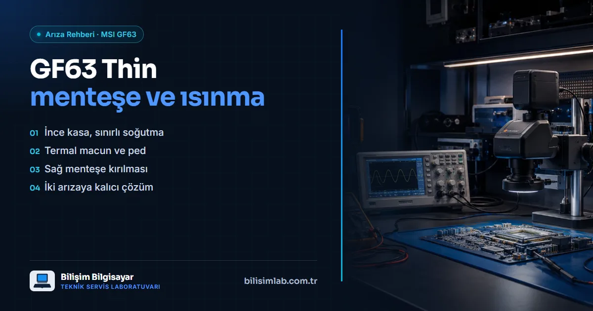 MSI GF63 Thin menteşe kırılması ve aşırı ısınma: nedenleri ve kalıcı çözüm
